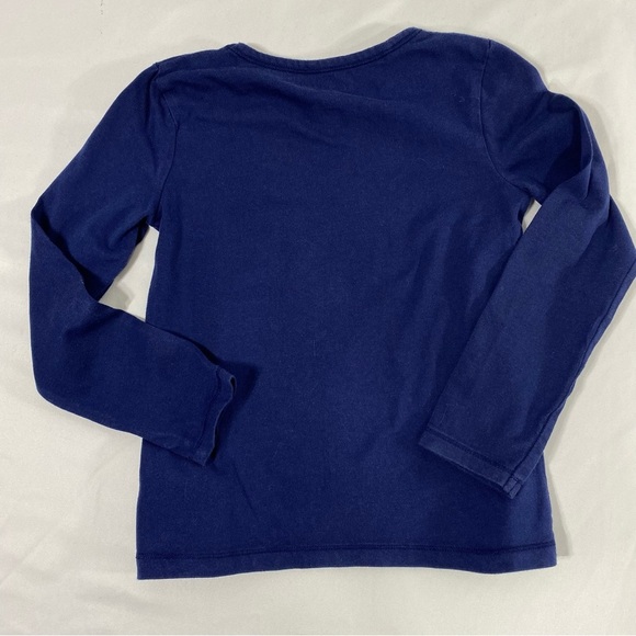 Isaac Mizrahi Girl’s Plain Navy Blue Long Sleeve Tee - Picture 2 of 4
